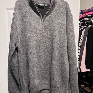 Men's Charcoal Zip-Up Sweater